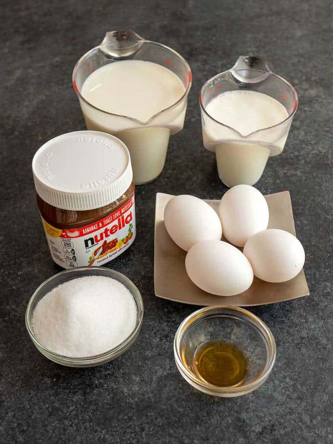 Ingredients for Nutella Gelato