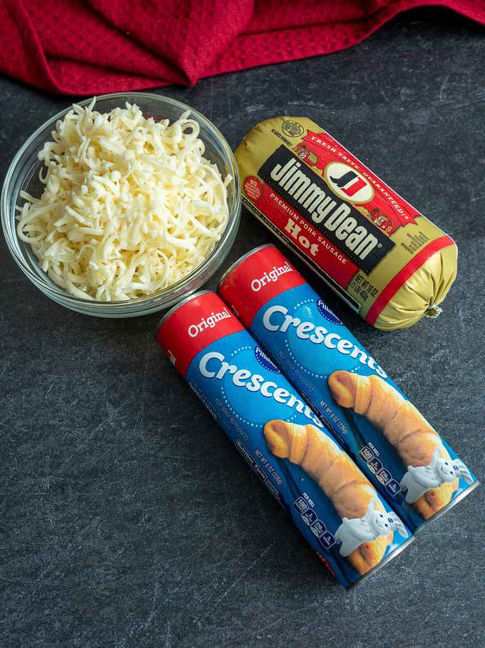 Ingredients for Sausage & Cheese Crescent Ring