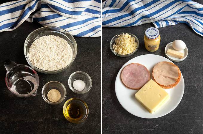 Ingredients for Chicken Cordon Bleu Stromboli