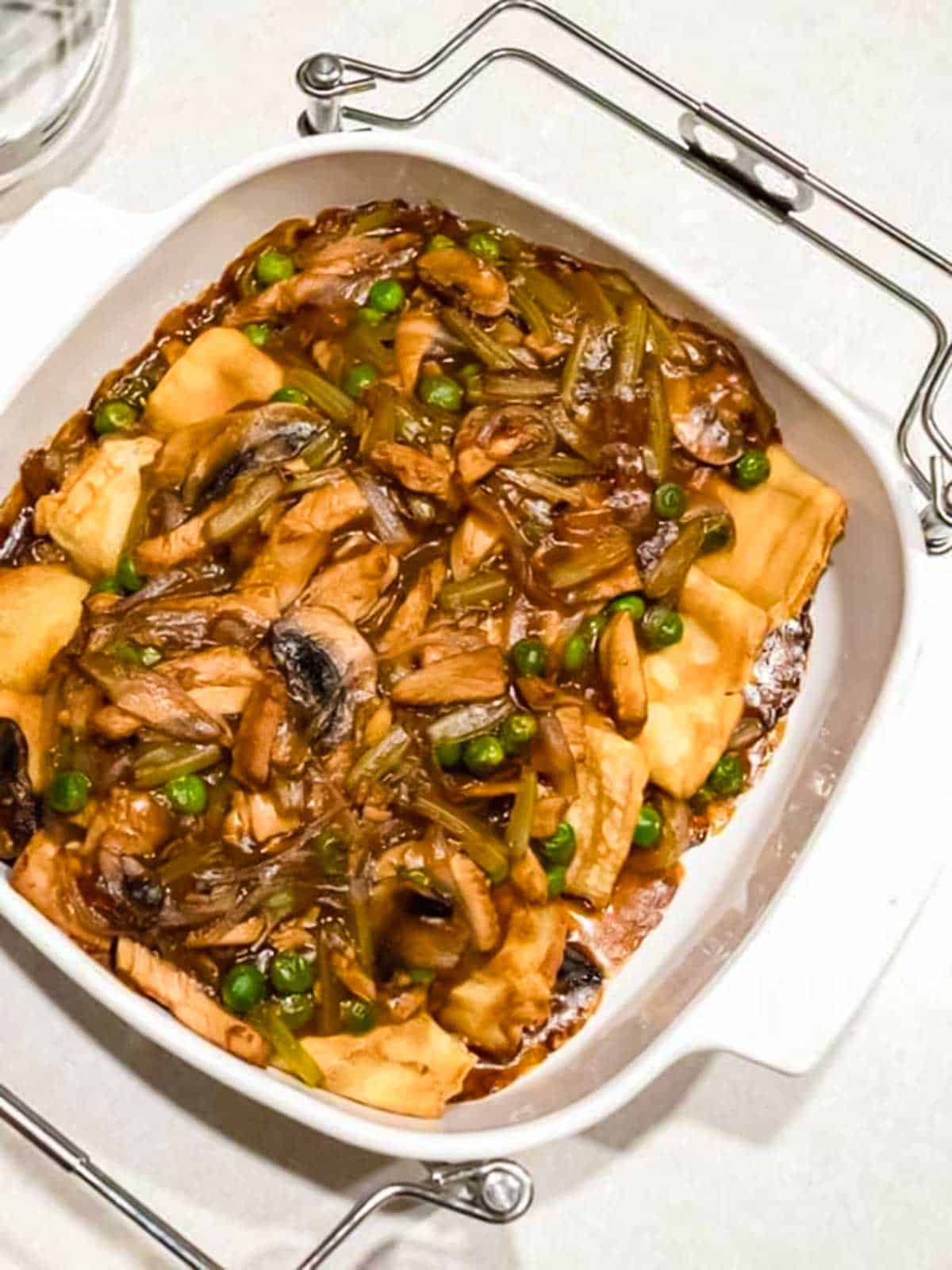 Leftover turkey crepes.