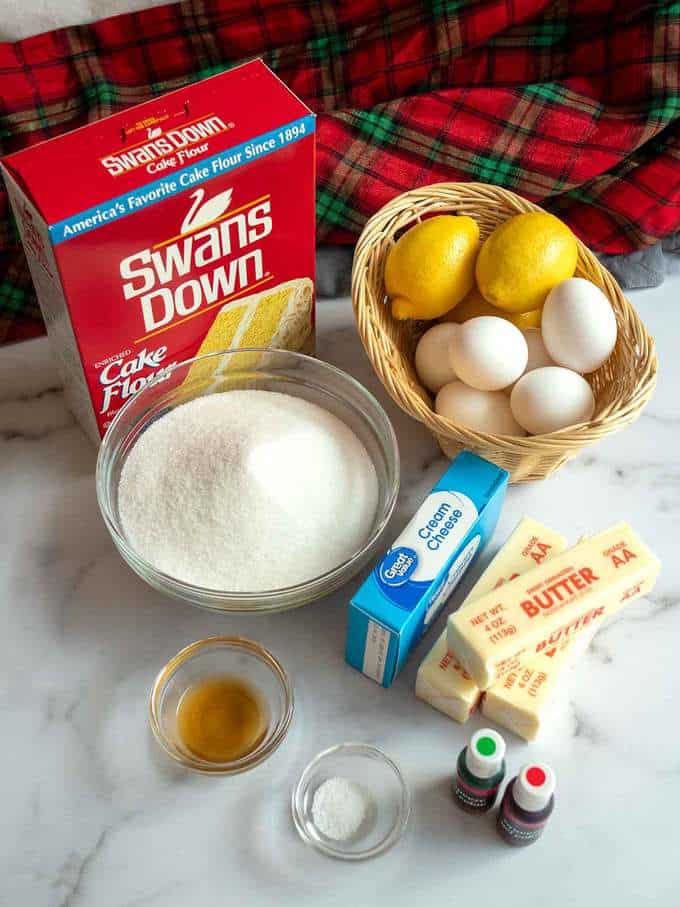Ingredients for Christmas Surprise Lemon Bundt Cake