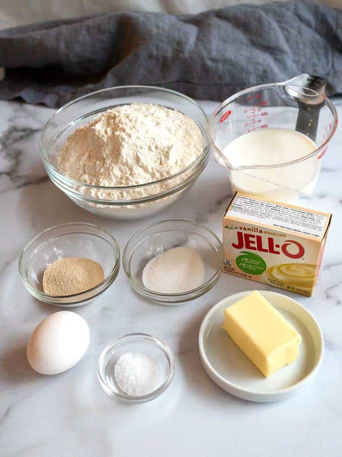 Ingredients for Cinnamon Roll Dough