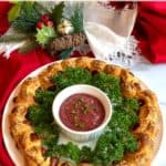 Pigs in a Blanket Wreath with Cranberry Mustard Dipping Sauce