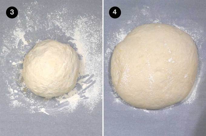 Before and after the dough rising