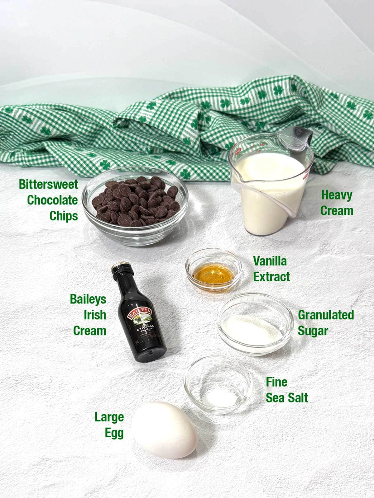 Ingredients for pots de creme.