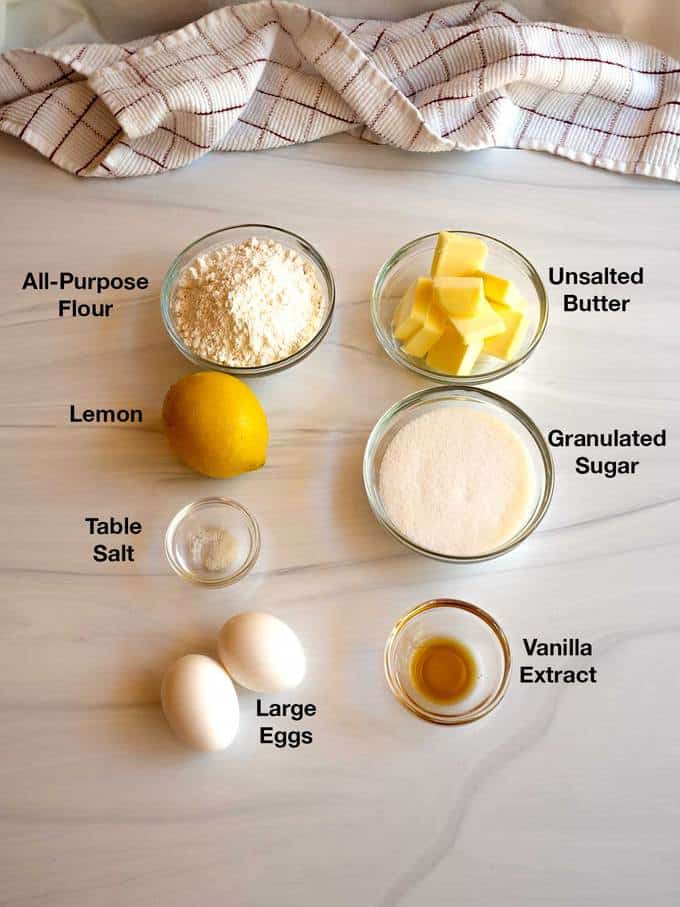 Ingredients for Madeleines