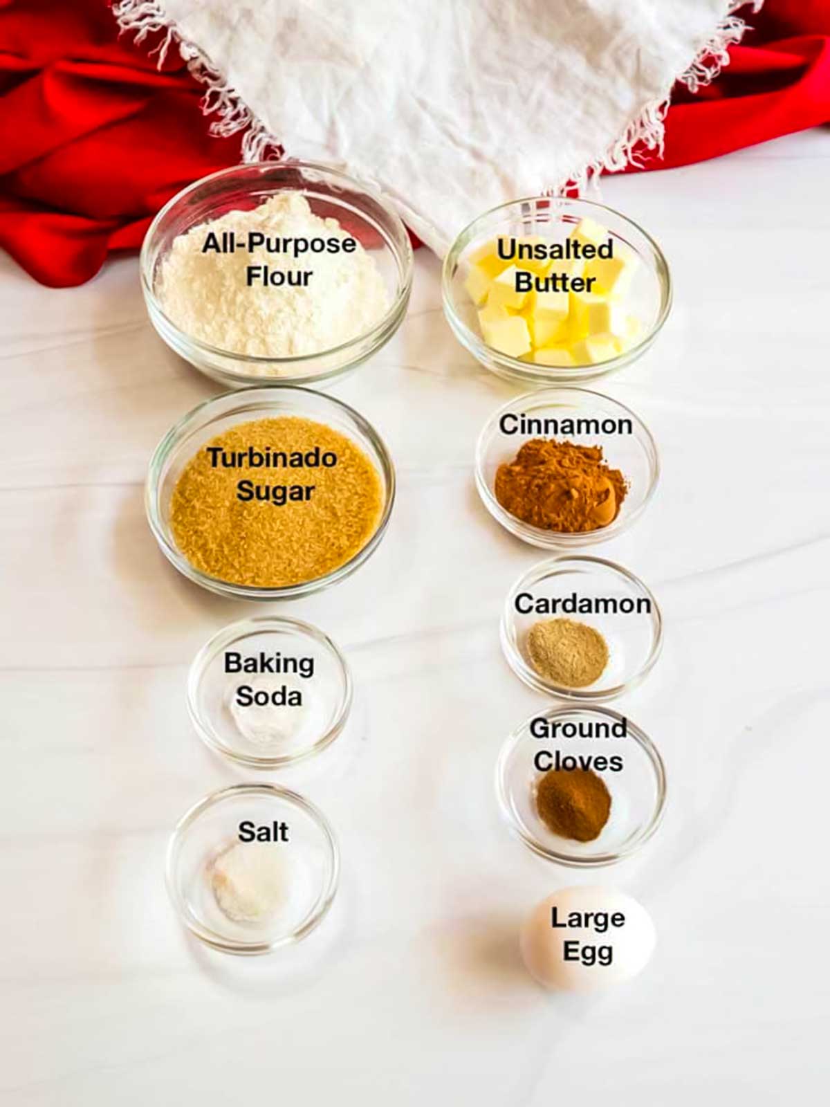 Ingredients for Belgian Spice Cookies