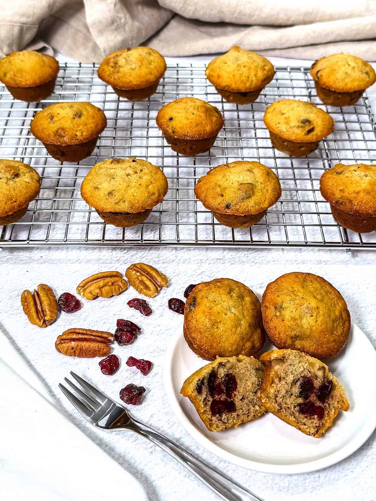 Banana craisin mini muffins.
