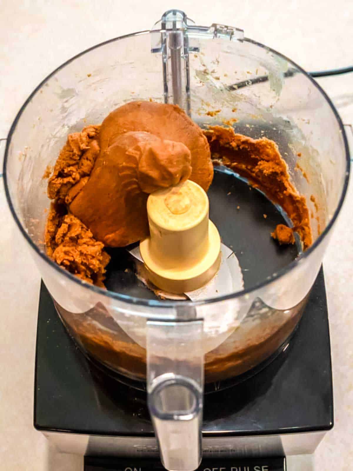 Dough processed in the food processor.