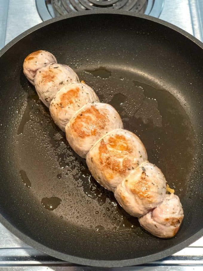 Mushroom Stuffed Pork Tenderloin with Madeira Cream Sauce Pudge Factor