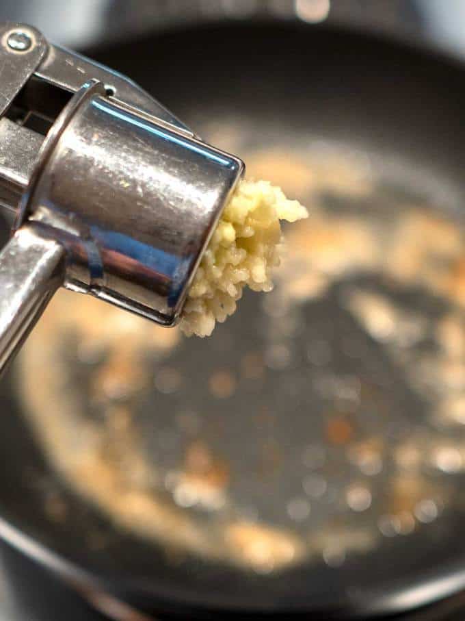 Adding Garlic to pan