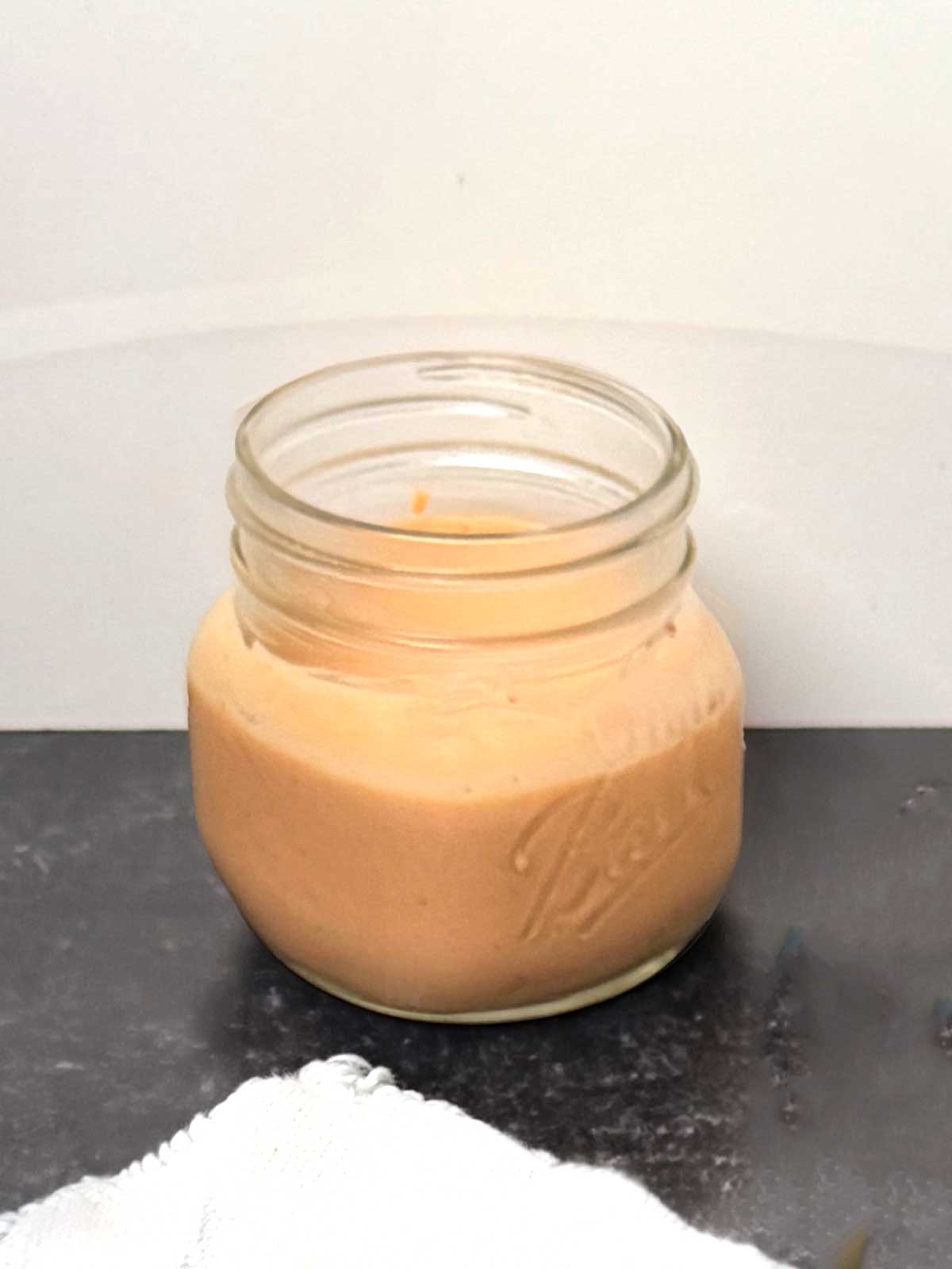 Russian Dressing in mason jar.