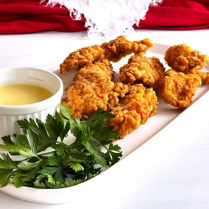 Southern Fried Chicken Strips with Honey Mustard - Pudge Factor
