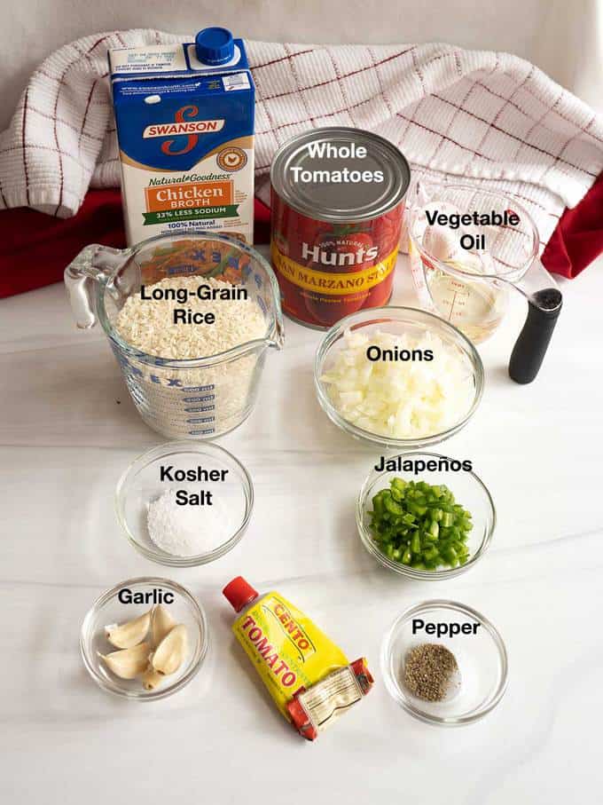 Ingredients for Mexican Rice