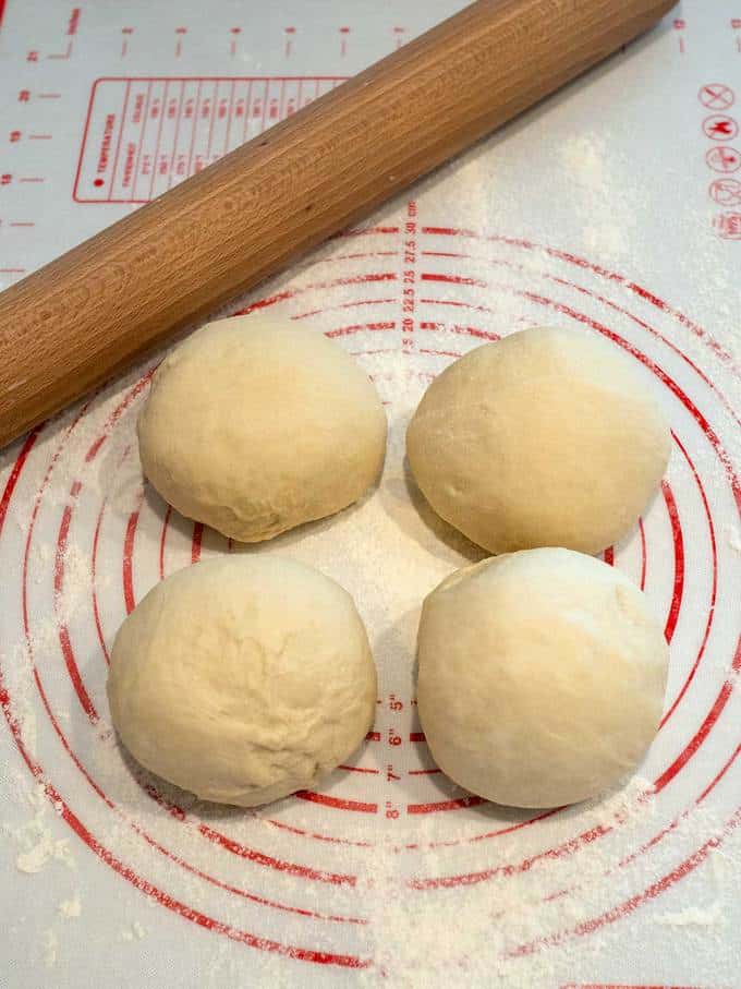 Dough Balls with rolling pin