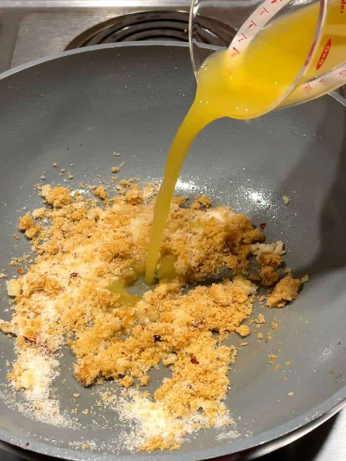 Adding Orange Juice to wok