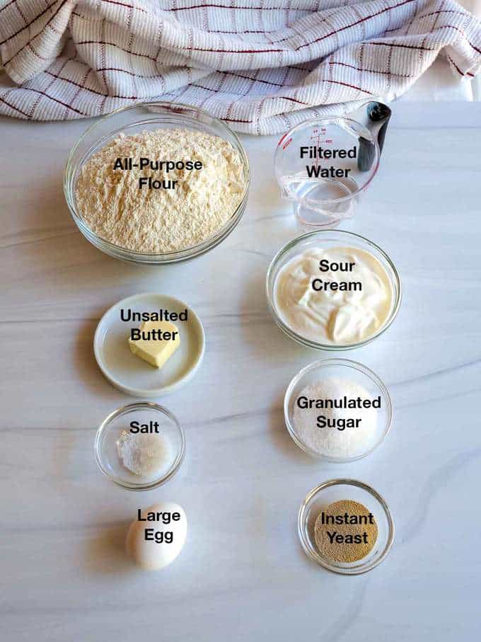 Ingredients for sweet dough