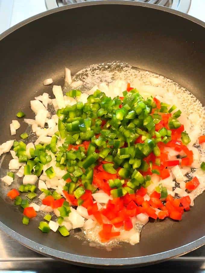 Sauteeing the vegetables