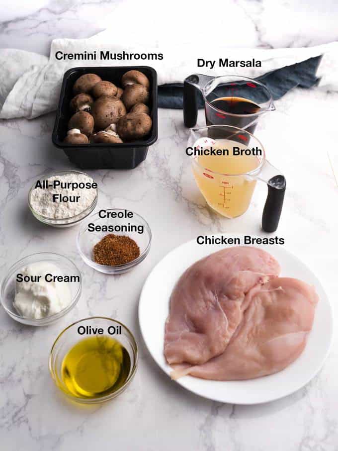 Ingredients for Chicken Marsala
