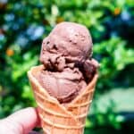 Triple Chocolate Ice Cream in Waffle cone