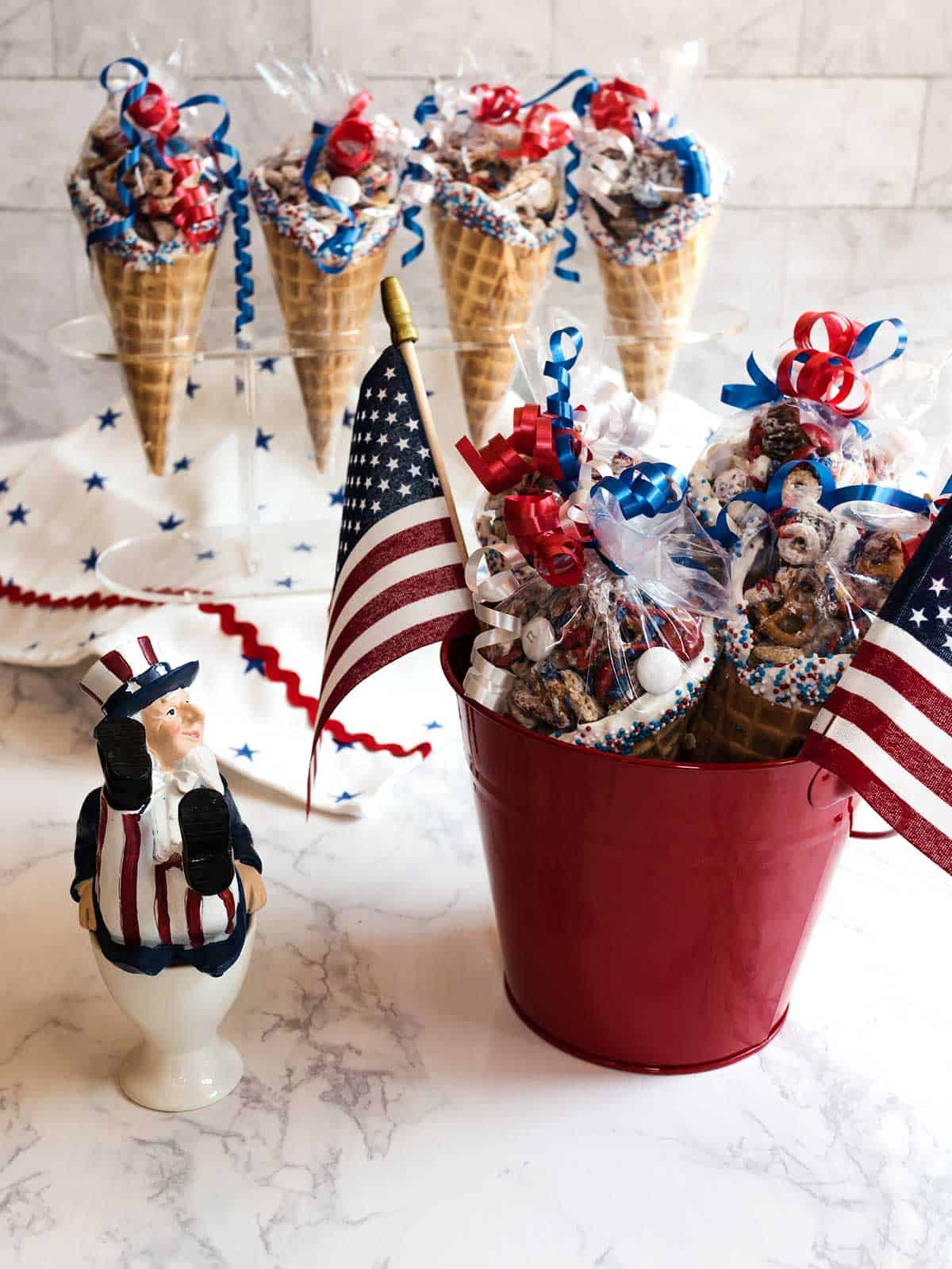 Patriotic Snack Mix Cones