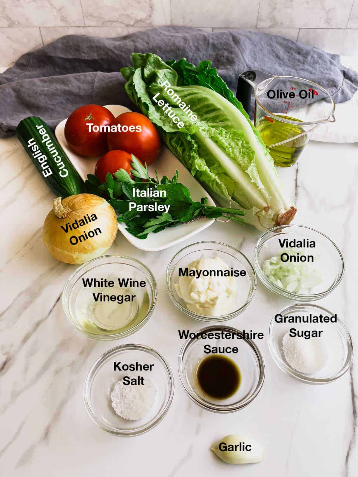 Ingredient for summer salad.