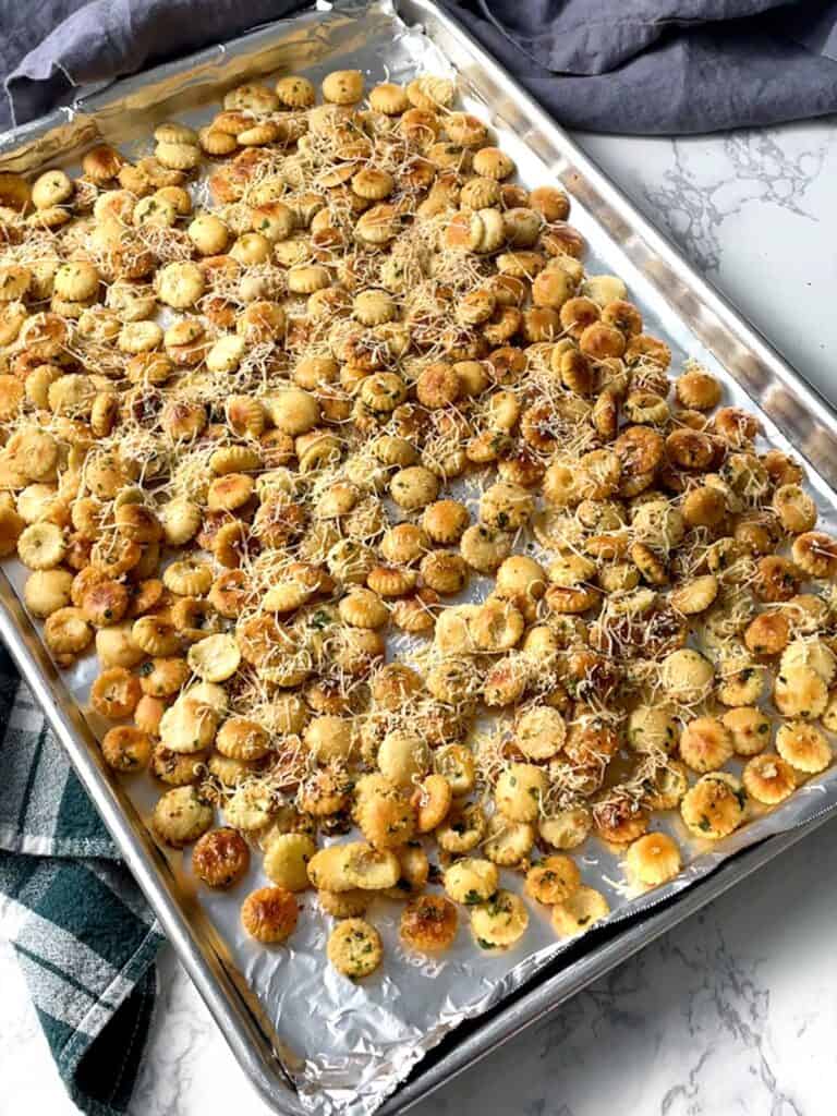Easy Parmesan Garlic Oyster Crackers A Perfect Snack Pudge Factor