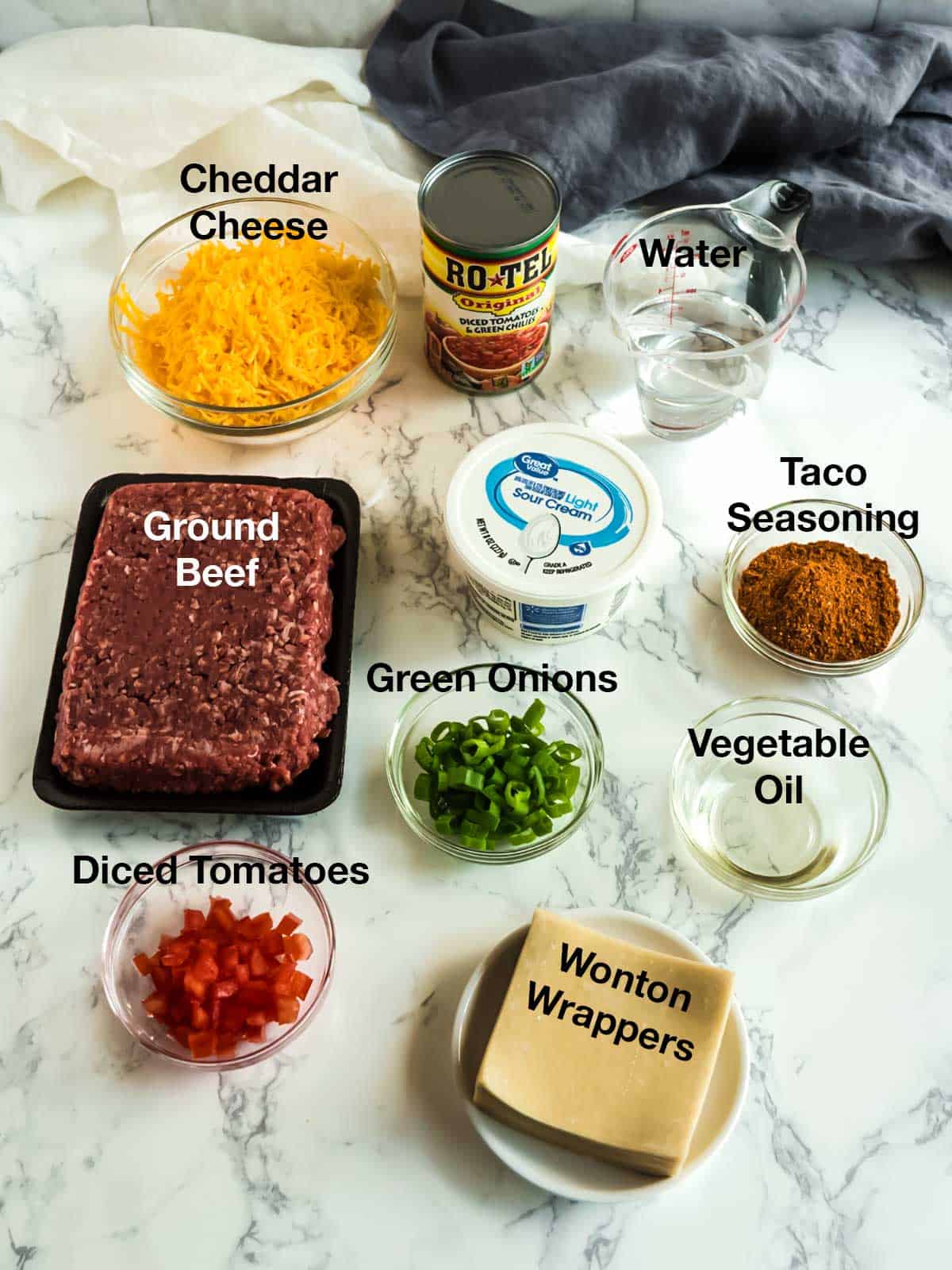 Ingredients for Tasty Taco Cups