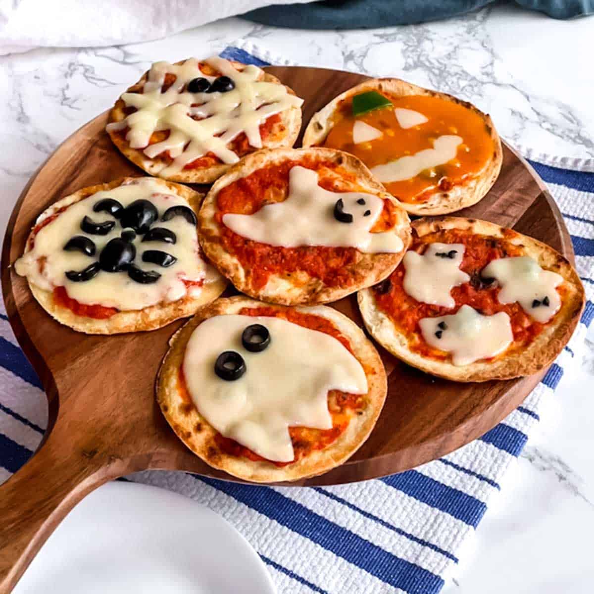 Easy Mini Halloween Pizzas