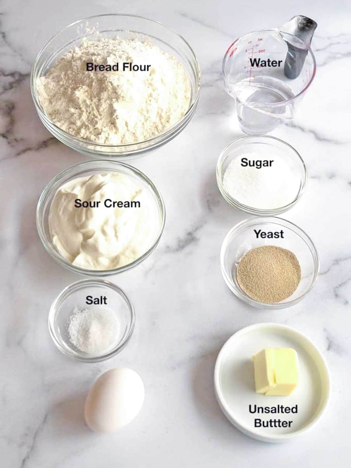 Ingredients for the dough.