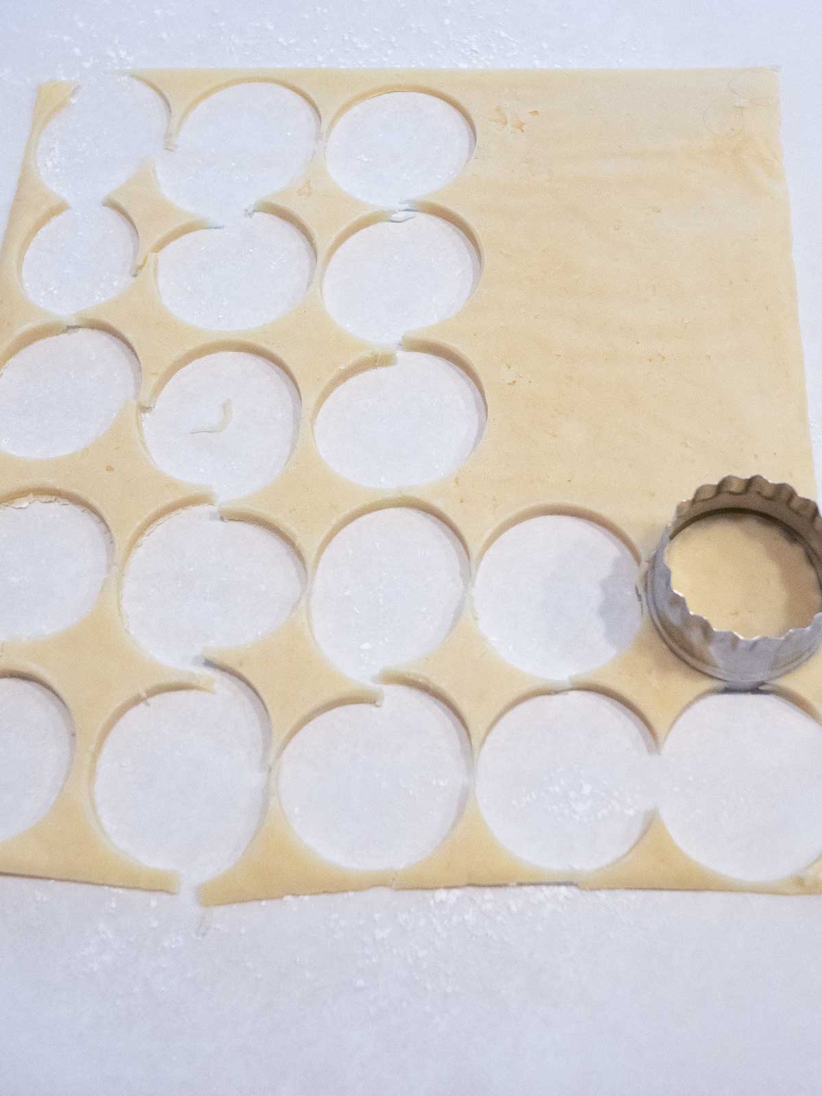 Cut cookie rounds.
