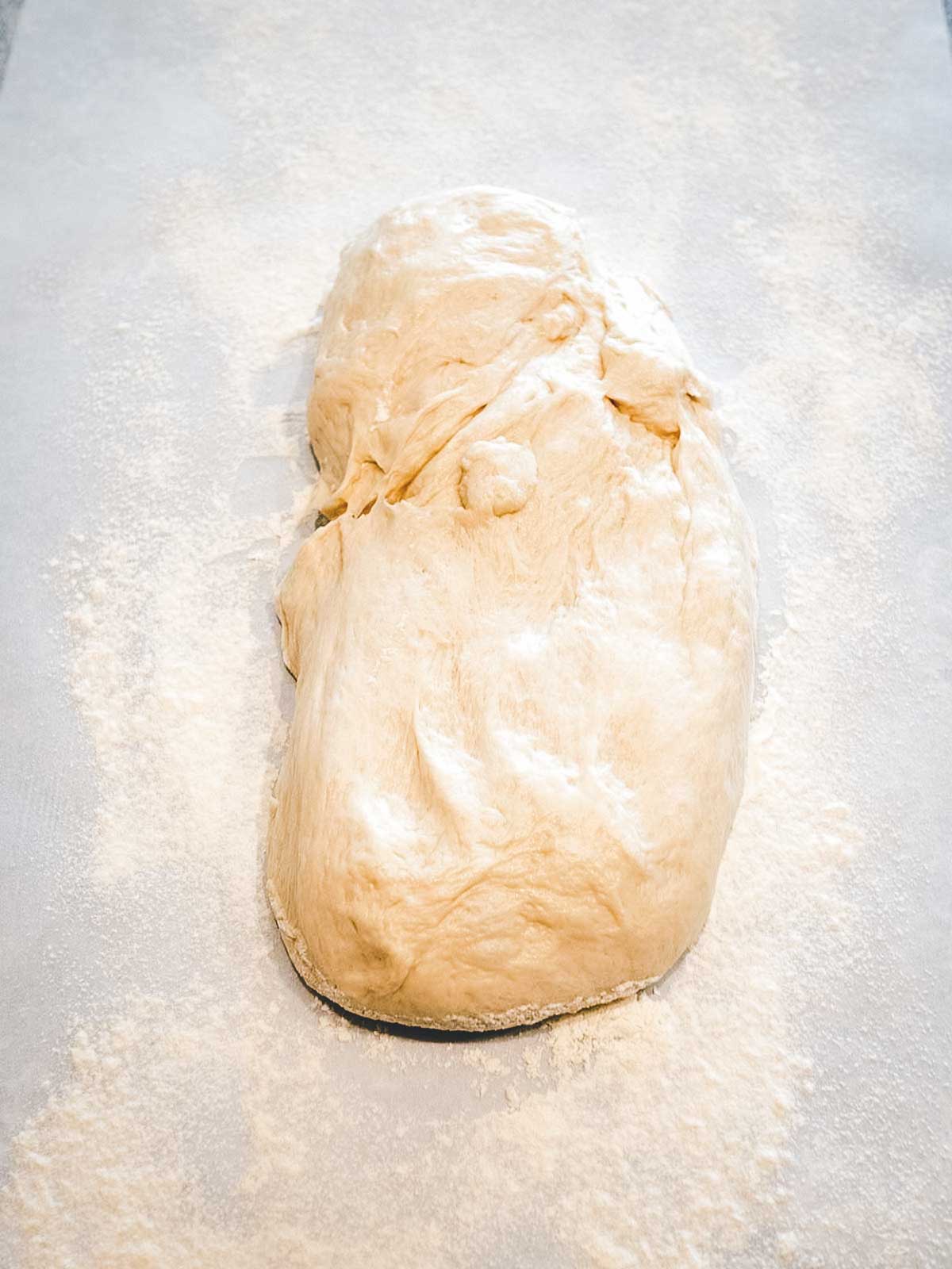 Dough from bread machine.