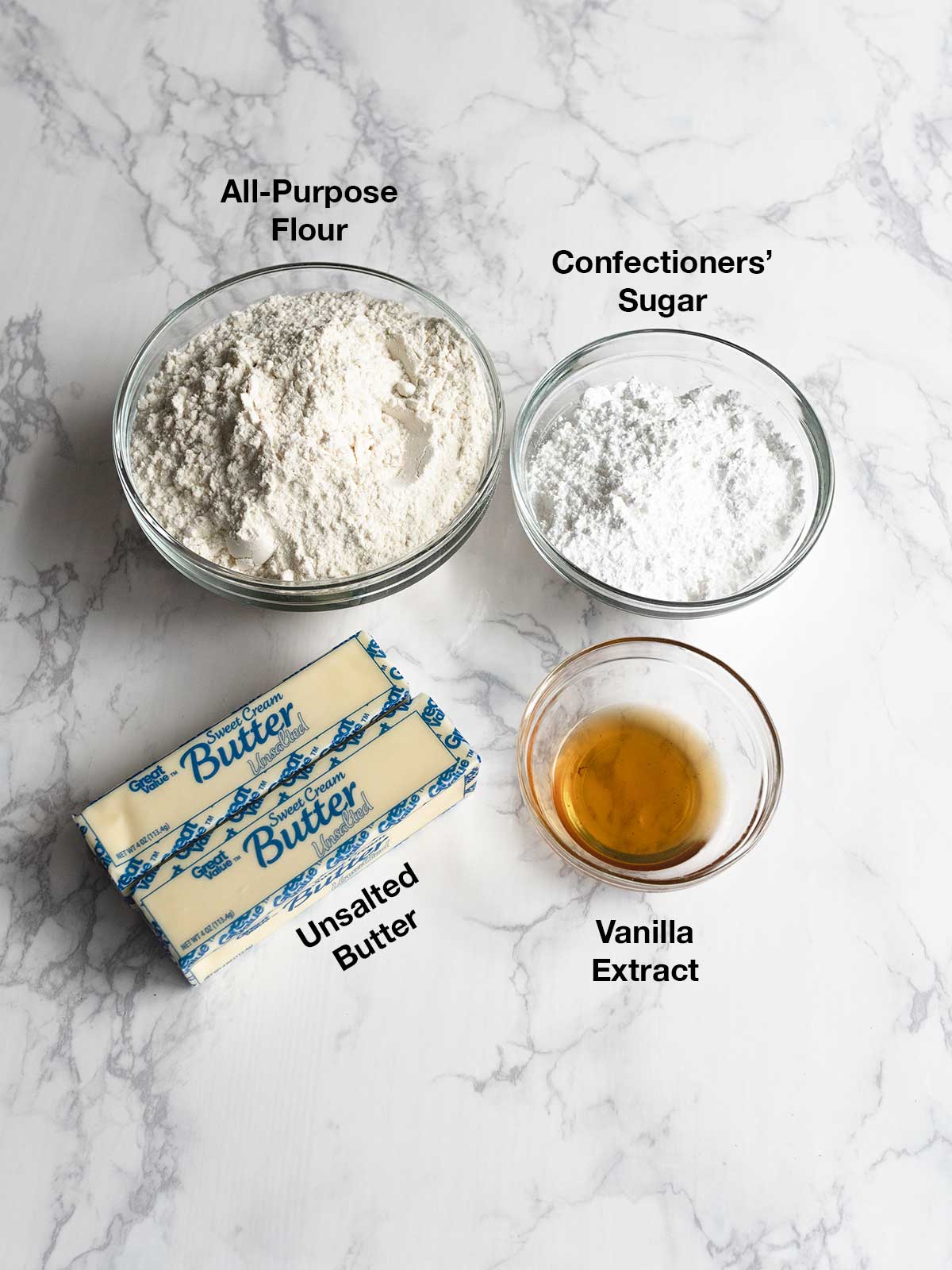 Ingredients for Shortbread Cookies