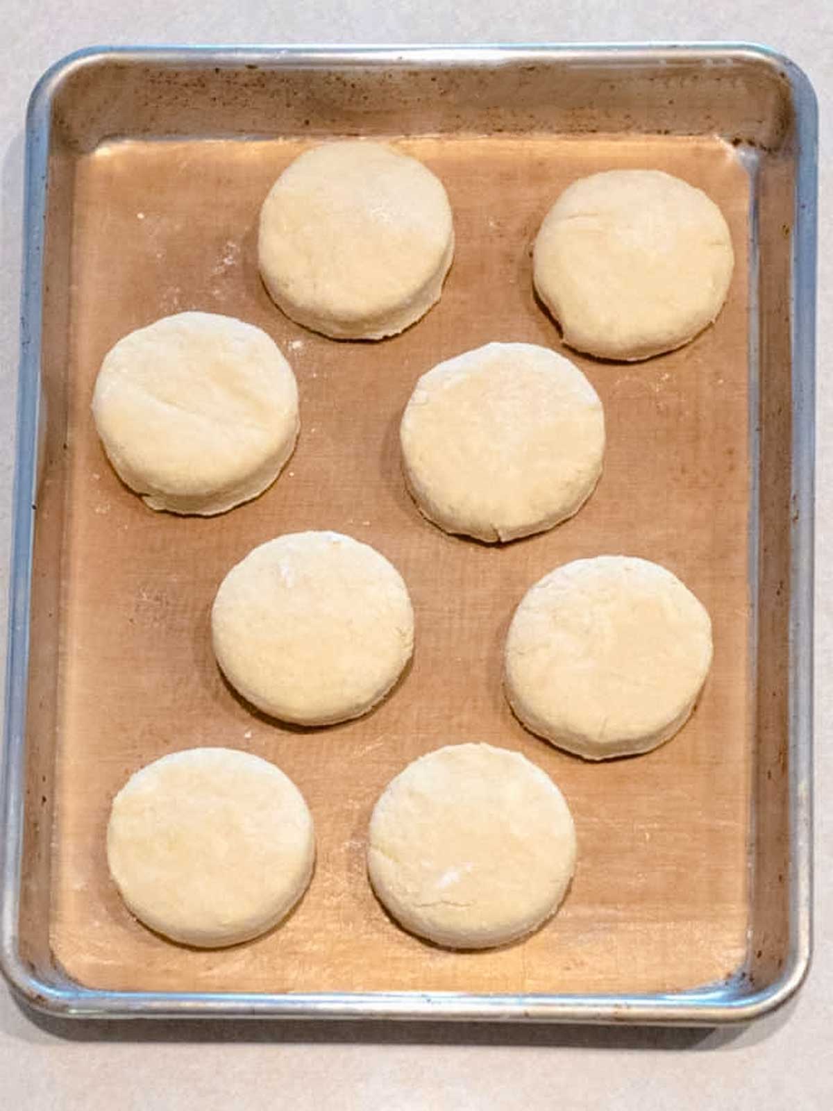 Biscuits ready for oven.