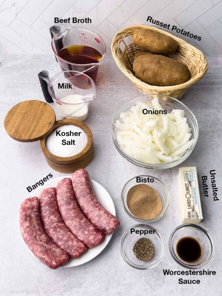 Bangers and Mash with Onion Gravy Pudge Factor