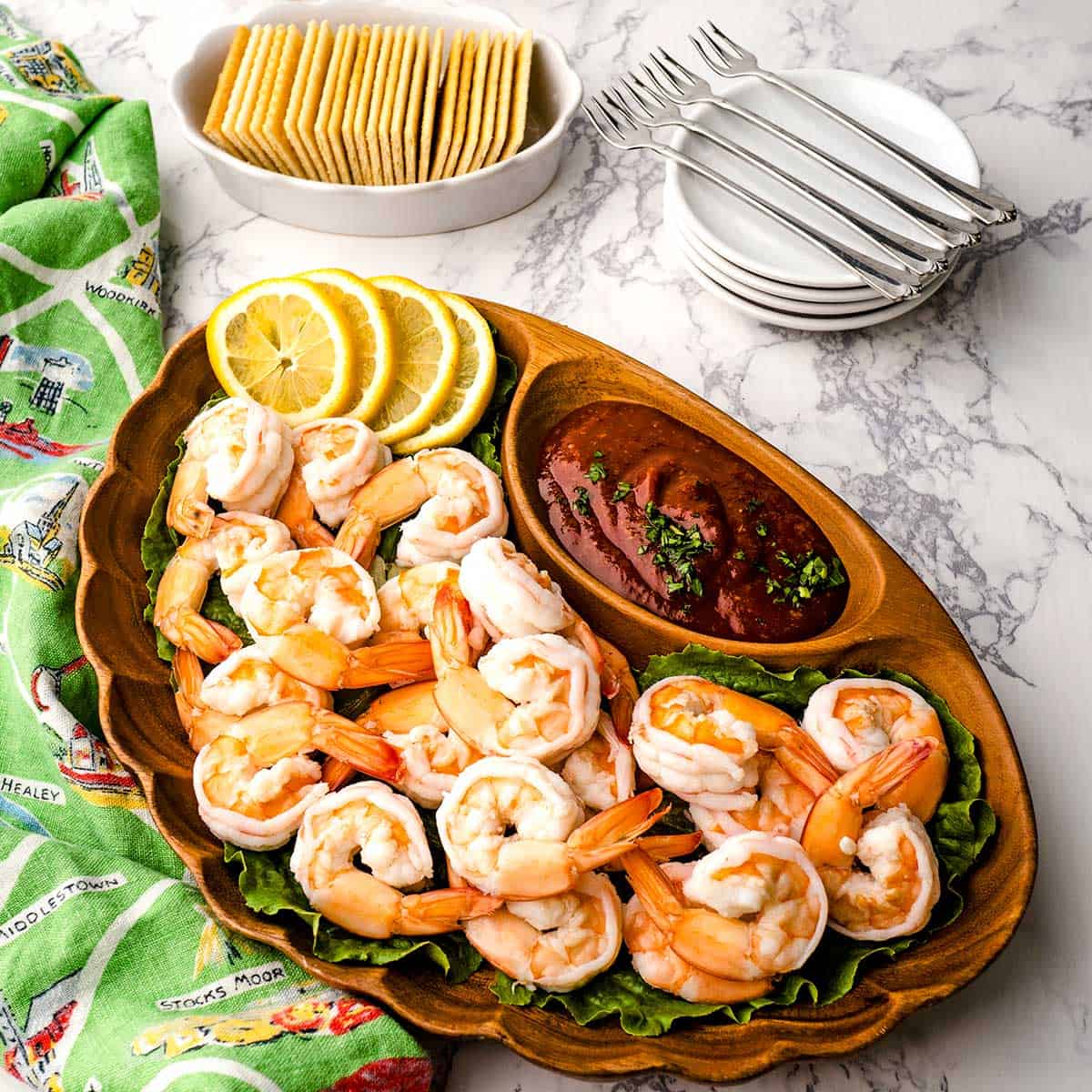 Classic Shrimp Cocktail.