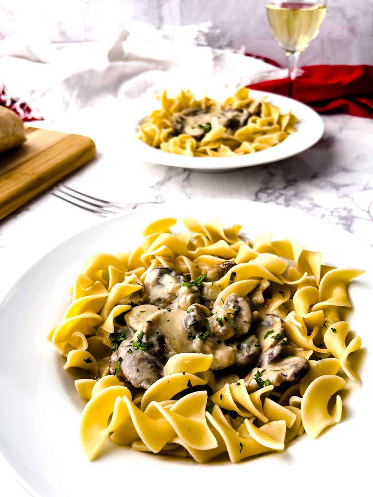 Mushroom Stroganoff.