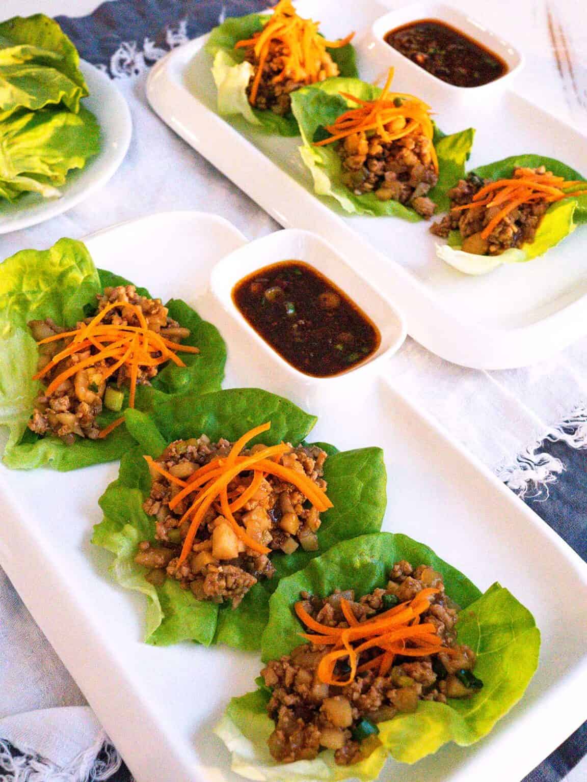 Easy Asian Ground Chicken Lettuce Wraps Recipe Pudge Factor