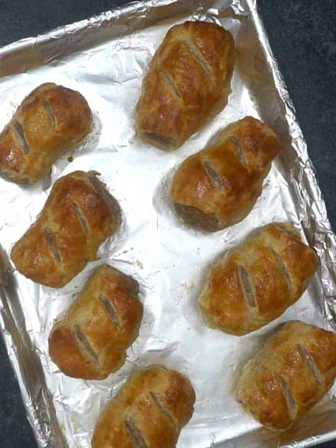 Sausage Rolls out of oven.