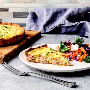 Ham and cheese quiche recipe.