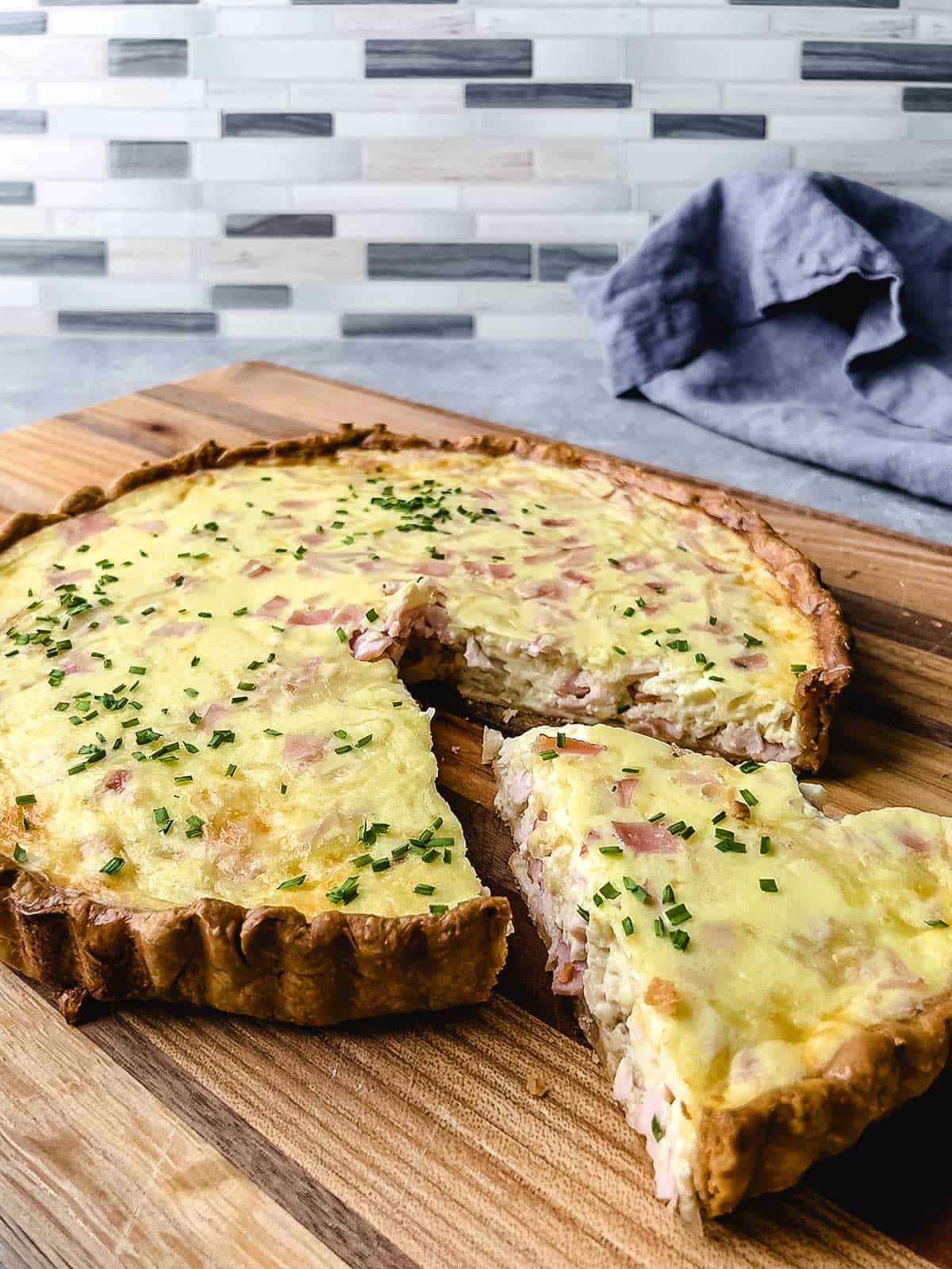 Ham and cheese quiche.