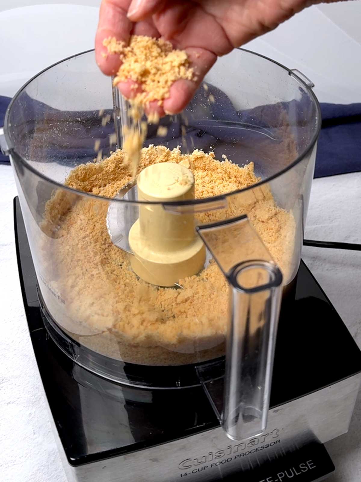 Processed almonds with some sugar.