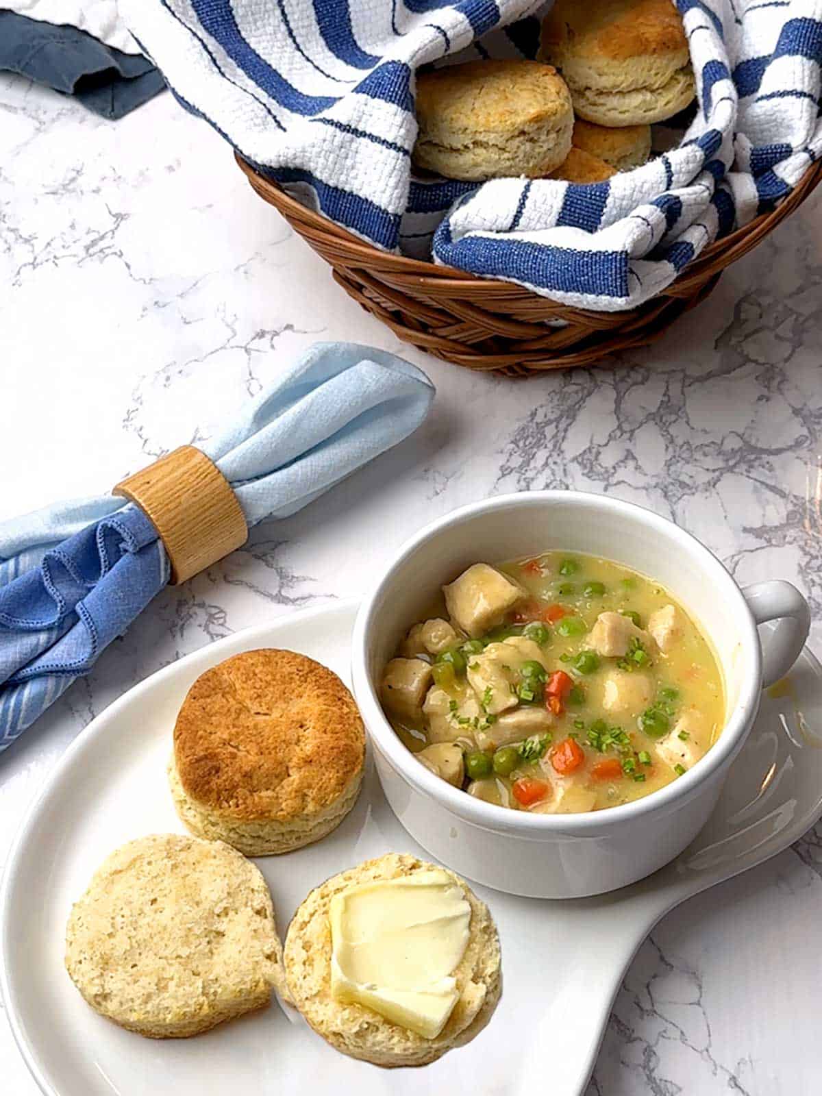 Chicken Stew with biscuits.