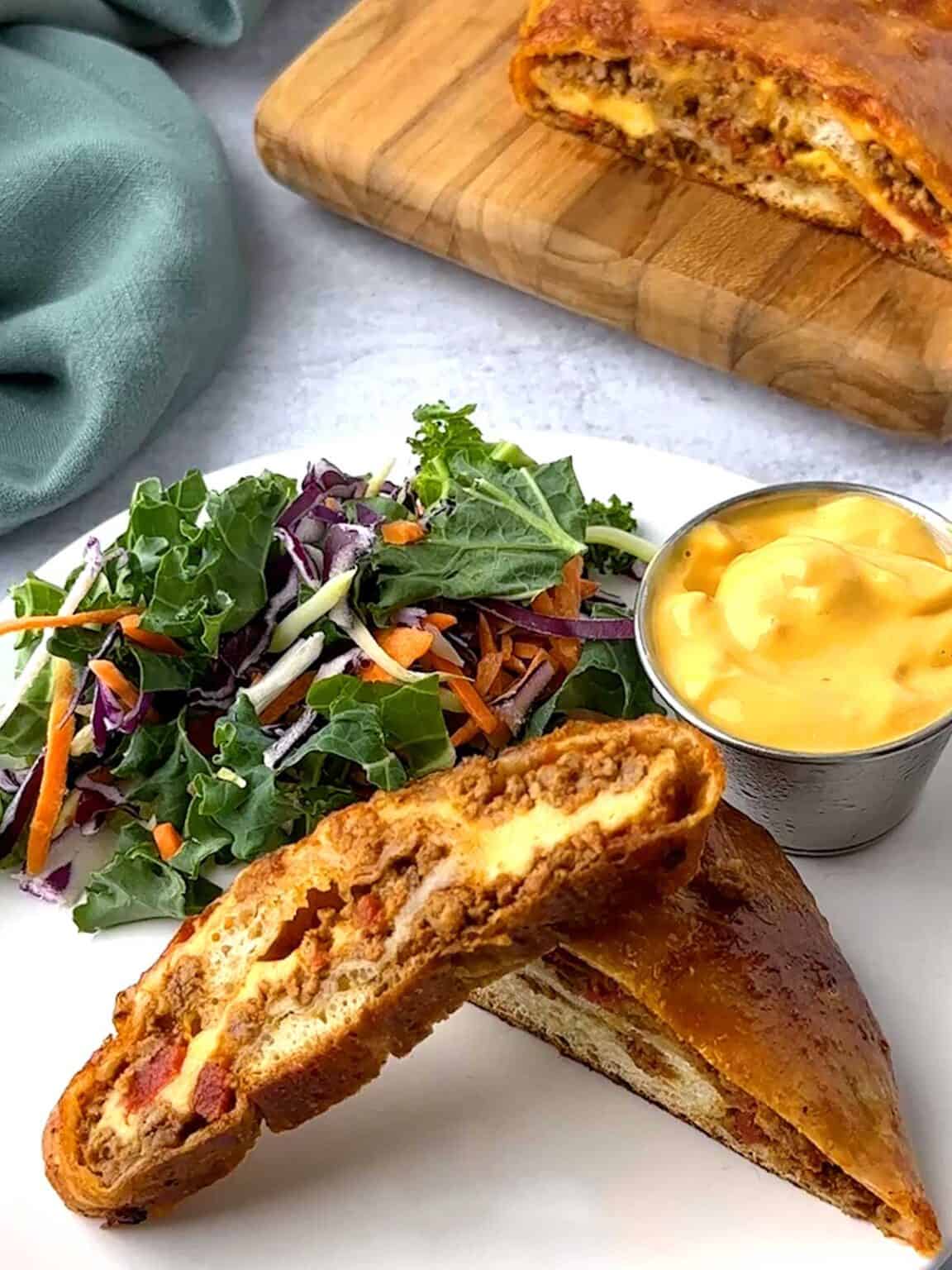 Cheesy Stuffed Taco Bread Pudge Factor
