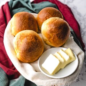 Brown and Serve Rolls with Butter.