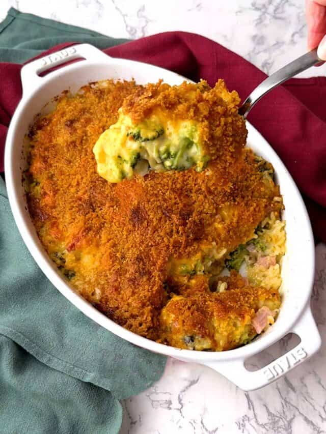 Easy Cheesy Ham Broccoli Rice Casserole Pudge Factor