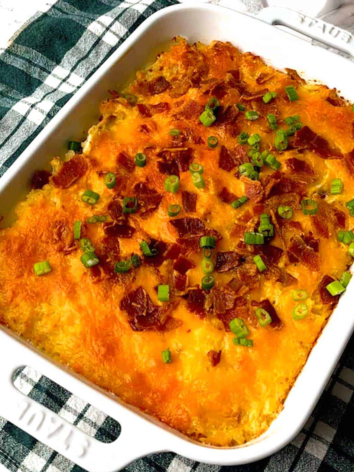 Loaded potato casserole.