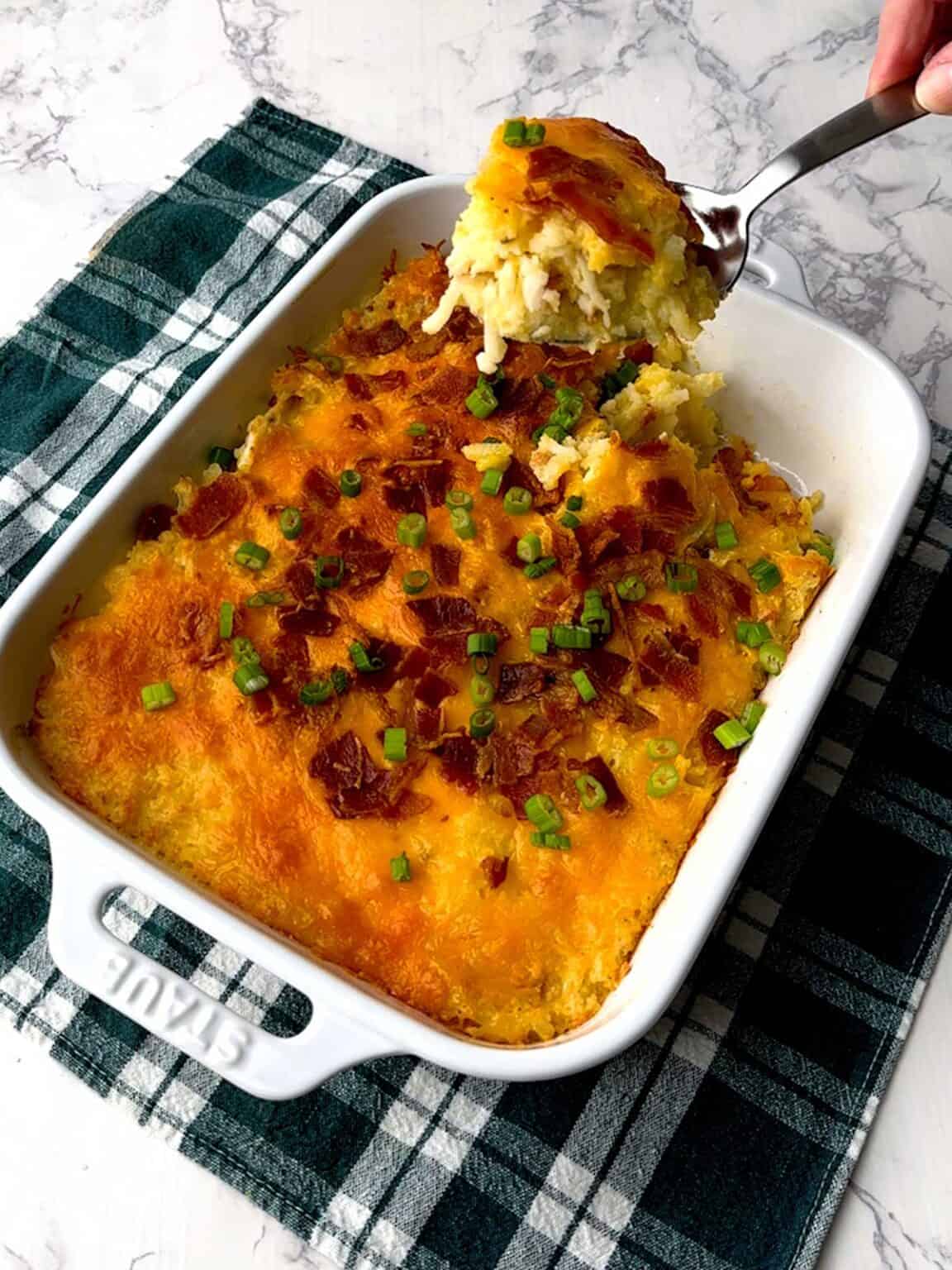 Easy Make-Ahead Loaded Potato Casserole - Pudge Factor