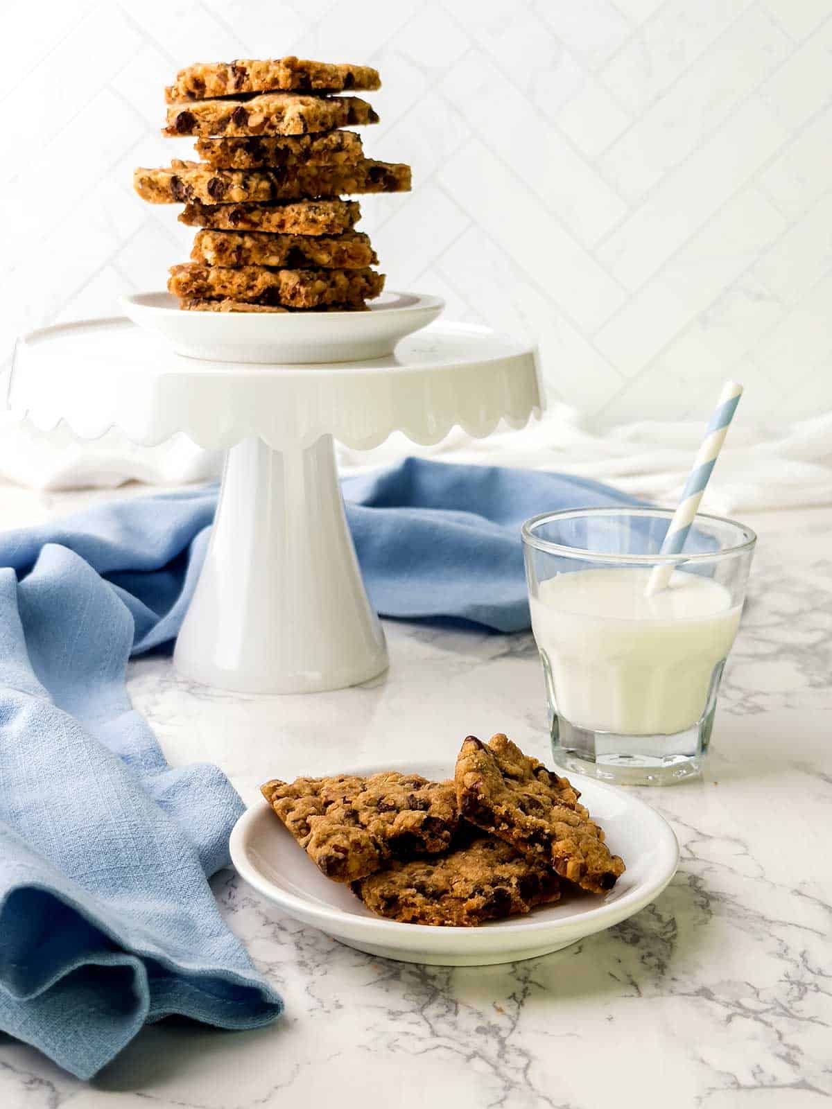 Chocolate Chip and pecan cookie brittle.