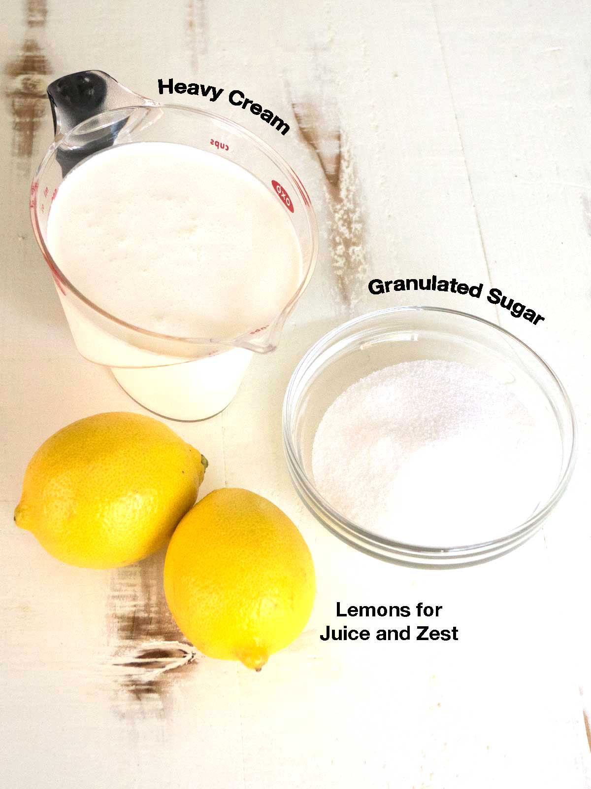 Ingredients for Lemon Posset.